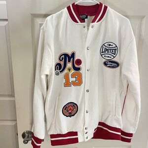 Boohoo Man JERSEY VARSITY BOMBER JACKET WITH BADGES Size‎ M